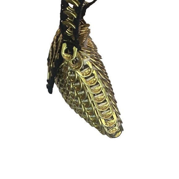 HANDMADE Gold Metal Upcycled Soda Tab Pop Top Crochet Retro 60s Inspired Purse - Picture 13 of 16